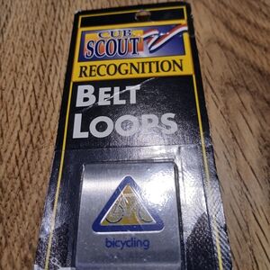 9 Vintage Boy Scout Belt Loops in Silver and Blue